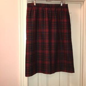 Joan Leslie vintage red plaid skirt fully lined 16